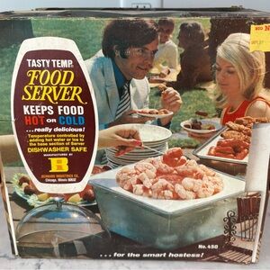 Vintage Bernard Ind. Co. Domed Tasty Temp Food Server NOS